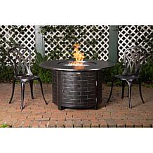 Perissa Woven Round Aluminum LPG Fire Pit