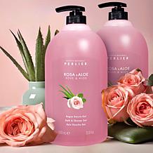 Perlier Rose and Aloe 1L Bath and Shower Gel 2-pack
