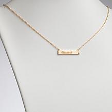 Personalized Name and Birthstone Crystal Bar Necklace