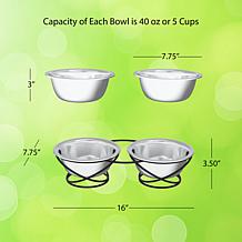 Pet Adobe Stainless Steel Elevated Pet Bowls - Stainless Steel