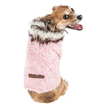 Pet Life Luxe Chauffurry Zebra Pattern Faux Mink Fur Dog Coat