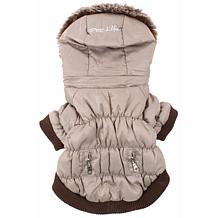 Pet Life Metallic Fashion Dog Parka Coat with Removable Hood