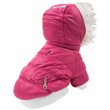 Pet Life Metallic Fashion Dog Parka Coat with Removable Hood