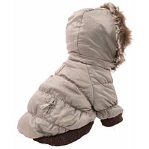 Pet Life Metallic Fashion Dog Parka Coat with Removable Hood