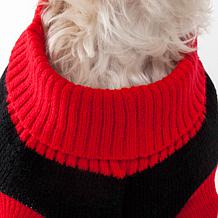 Pet Life Snowflake Cable-Knit Ribbed Turtleneck Dog Sweater