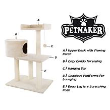 PETMAKER 3-Tier Cat Tree Scratching Posts,  Cat Condo  Bed and Toy