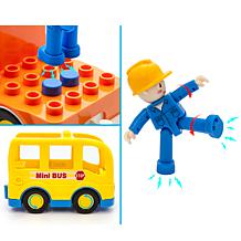 PicassoTiles People Character Figure Set with 3 Cars