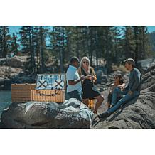Picnic Time Belmont Basket - Navy Blue & White Stripe