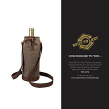 Picnic Time Waxed Canvas Wine Tote, (Khaki Green)