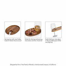Picnic Time Wine Appetizer Plate Set Of 4, (Acacia Wood)