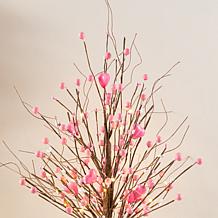 Pink Berry Table Tree with Warm White Lights 20"H