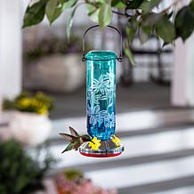 Plow and Hearth Hanging Glass Hummingbird Feeder