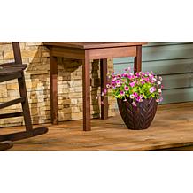 Plow & Hearth Leaf Embossed 9 Planters - Set of 2