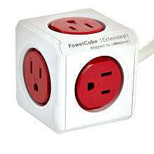 PowerCube Extended 2-pack 5 Socket Surge Protector with 5 ft. Cable