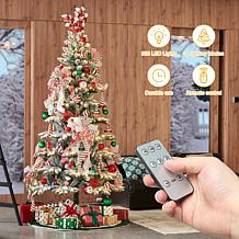 Pre-Lit 7.5' Flocked Slim Spruce Artificial Christmas Tree