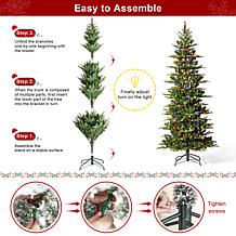 Pre-Lit 7.5' Green Slim Fir Artificial Christmas Tree