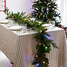 Pre-Lit Greenery Christmas Garland with Strawberry Lights