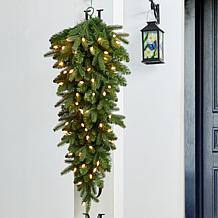 Pre-Lit Greenery Christmas Teardrop with Strawberry Lights