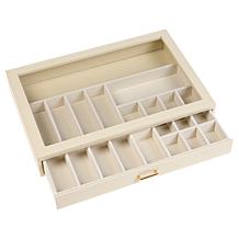Prestige™ Croco-Embossed Single Drawer Jewelry Box - 16-Compartment