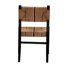 Prita Bohemian Mahogany Dining Chair with Woven Rope