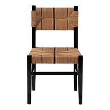 Prita Bohemian Mahogany Dining Chair with Woven Rope