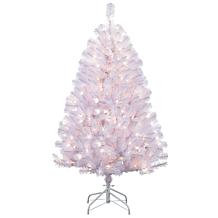 Puleo 4.5 ft. White Noble Fir Artificial Christmas Tree w/250 Lights