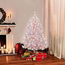 Puleo 4.5 ft. White Noble Fir Artificial Christmas Tree w/250 Lights