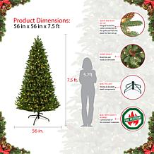 Puleo 9 ft. Pre-Lit Green Mountain Fir Artificial Christmas Tree