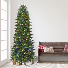 Puleo International 10ft. Pre-lit Slim Fraser Fir Tree, 800 LED Lights