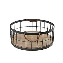 Puleo International 2-pack Wire Baskets w/ Wood Base & Handles
