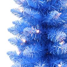 Puleo International 3' Pre-lit Fashion Blue Tree in Burlap