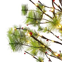 Puleo International 4' Red Berry Led  Tree w/160 White Twinkle Light