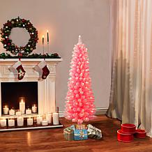 Puleo International 4.5' 100-Light Artificial Christmas Tree, Pink