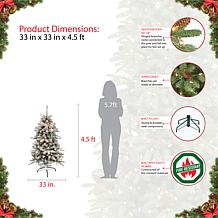 Puleo International 4.5' Pre-Lit Flocked Fir  Christmas Tree