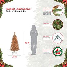 Puleo International 4.5' Pre-Lit Flocked Pencil Christmas Tree