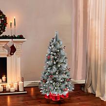 Puleo International 4.5' Pre-Lit Potted Sterling Pine  Christmas Tree