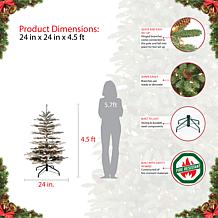 Puleo International 4.5' Pre-Lit Slim Flock Aspen Fir  Christmas Tree