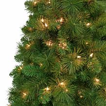 Puleo International 6.5 ft. Pre-lit Wall Half Tree, Clear Lights