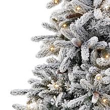 Puleo International 6.5' Pre-Lit Flocked Fir  Christmas Tree