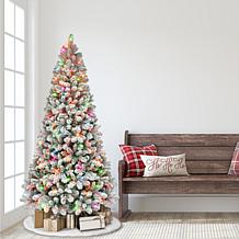 Puleo International 6.5' Pre-lit Multicolor Flocked Virginia Pine Tree