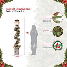 Puleo International 7' Lamp Post Decorated Garland with Lights