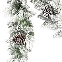 Puleo International 9' 10" Flocked Berkshire Spruce Garland