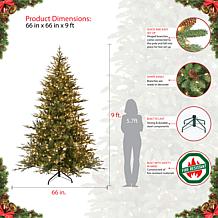 Puleo International 9' Pre-Lit Balsam Fir  Christmas Tree 1000 Lights