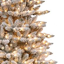 Puleo International 9'Prelit Slim Flocked Franklin Fir Artificial Tree