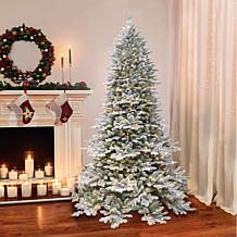 Puleo Intl. 7.5' Pre-lit Douglas Fir Flocked Downswept Artificial Tree