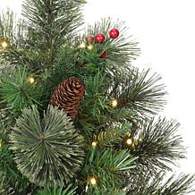 Puleo Intl. Pre-Lit 2' Table Top Artificial Christmas Tree in Red Base