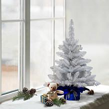Puleo Intl. Pre-Lit 2' Table Top Artificial Christmas Tree in Blue Sac
