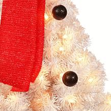 Puleo Intl. Pre-Lit 4' Snowman Artificial Christmas Tree, White
