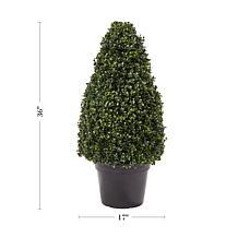Pure Garden Artificial Boxwood Tower Topiary 36" Faux Plant