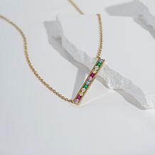 Radiance by Absolute™ 0.50ctw Round Stone Rainbow Bar Necklace